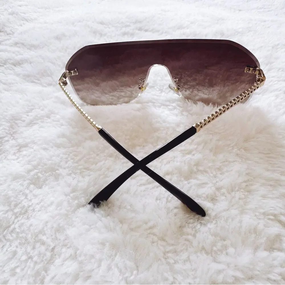 Piper Clear Brown Single-Lens Sunglasses